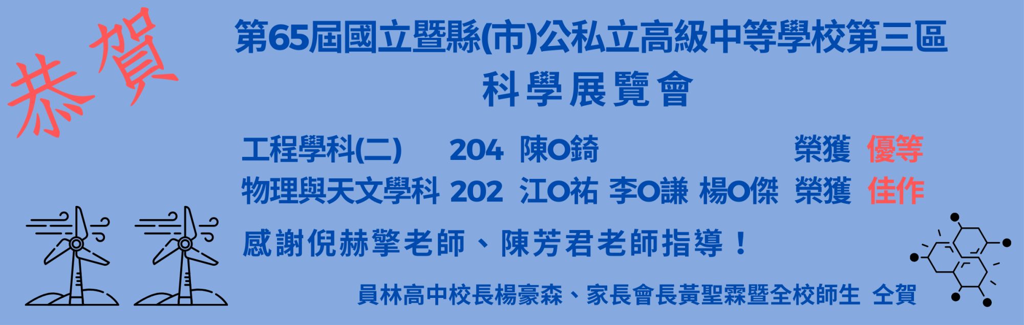 第65屆高級中等學校分區科展